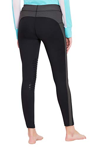TuffRider Women's Ventilated Schooling Tights - color: Black/Charcoal, size: X-Small