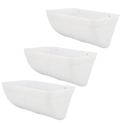 Hanging Fence Feed Trough, Large Capacity Hanging Chicken Feeder Livestock Feeding Container, Poultry Waterer Bucket for Goat, Sheep, Goose (White) - color: White