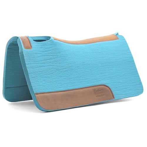 Jeffers WoolLuxe 100% Wool Felt Saddle Pad for Horses – Shock Absorbing, Breathable Equestrian Pad Horse Back Protection for Comfort During Riding, Training, & Competition - color: Turquoise, size: 1" x 30" x 30"