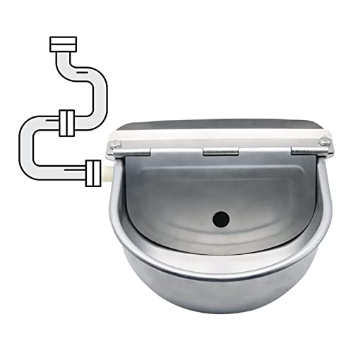 Stainless Steel Livestock Water Bowl with Float Valve Tank,Automatic Farm Water Bowl for Horse, Cow, Goat, Sheep, Dog Drinking Waterer