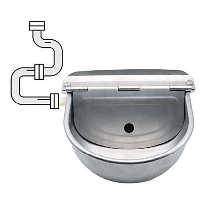 Stainless Steel Livestock Water Bowl with Float Valve Tank,Automatic Farm Water Bowl for Horse, Cow, Goat, Sheep, Dog Drinking Waterer