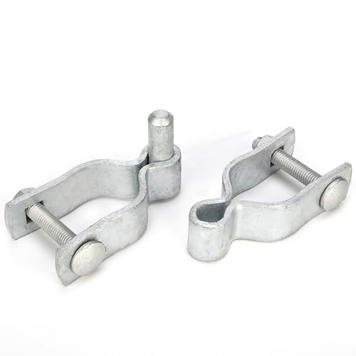 1-5/8"x 1-5/8" Chain Link Fence Gate Post Female and Male Hinge 2 Pack | Chain Link Fence Hinges Heavy Duty Galvanized Steel Chain Link Gate Hinge Kit with Bolts & Nuts - size: 1-5/8" x 1-5/8"
