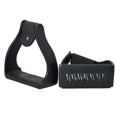 HILASON Aluminum Western Horse Stirrups 3 in Neck - color: Black