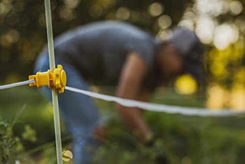 Hooyman Hot Zone Garden and Food Plot Electric Fence, Solar Powered Deer Exclosure with Solar Panel System, Fiberglass Posts, Post Insulators, and In-Line Tensioners for Food Plot or Garden Protection - style: Poly Rope