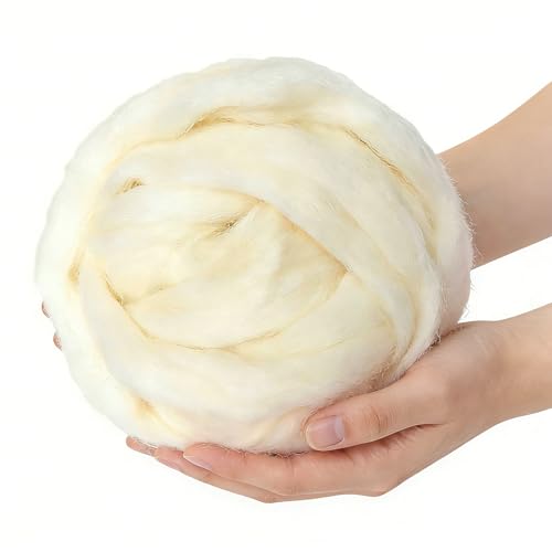 3.4oz Needle Felting Wool Coconut Milk for DIY Needle Craft Enthusiasts - color: Coconut Milk
