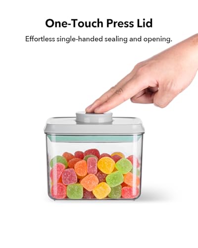Airtight Food Storage with One-Touch Lid, (3 × 1.27 QT / 1.2 L) Stackable Durable PET for Sugar, Grains, Coffee Beans, and Baking Pantry Organization - color: 1.3QT*3
