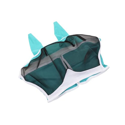 Shires Fly Guard Deluxe Fly Mask with Ears & Nose (Green, Extra Full)