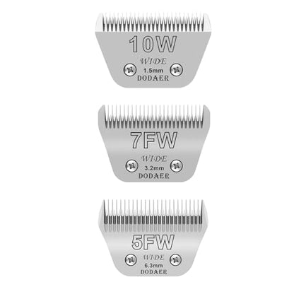 Wide Blade Set Dog Grooming,Compatible with Andis,OsterA5,Wahl km Clippers - color: 10w+7fw+5fw