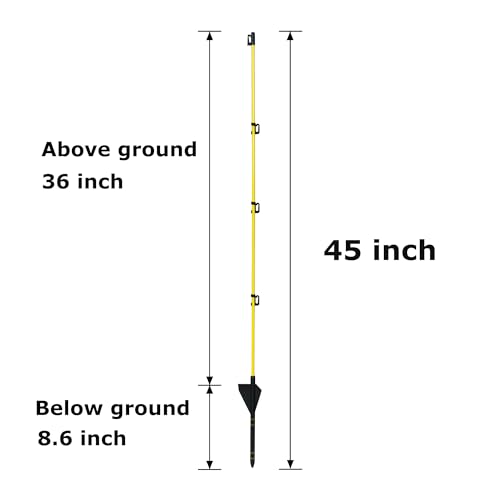 45 inch Fiberglass Electric Fence Posts,Electric Fence Stakes,Yellow 20 pcs - color: 45 INCH, size: 20 pcs