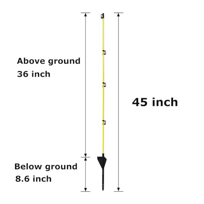 45 inch Fiberglass Electric Fence Posts,Electric Fence Stakes,Yellow 20 pcs - color: 45 INCH, size: 20 pcs