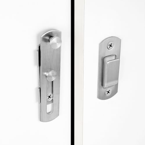 4 Packs Brushed Nickel Stainless Steel Barn Door Latch flip Door Latch - color: Brushed Nickel