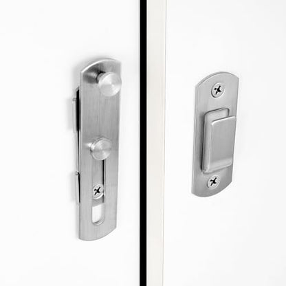 4 Packs Brushed Nickel Stainless Steel Barn Door Latch flip Door Latch - color: Brushed Nickel