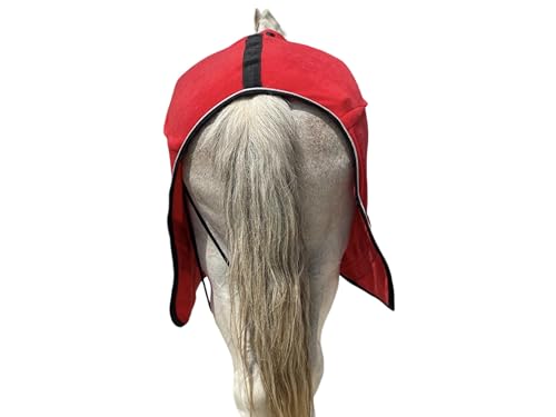 Majestic Ally Anti Pill Fleece Horse Blanket/Sheet with Silver Braided Rope (Red, 76) - color: Red, size: 76