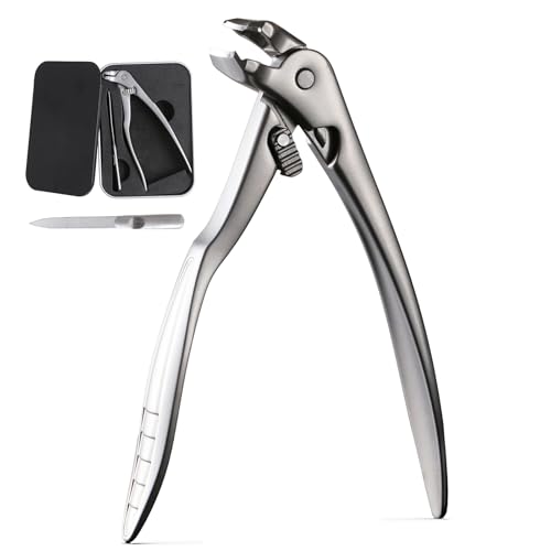 Toenail Clippers for Thick Nails, Nail Clippers with Catcher, Wide Jaw Opening, Safety Lock & Premium Metal Storage Case, Heavy Duty Stainless Steel Toenail Clippers for Seniors, Men & Women (Silver) - color: Silver
