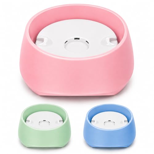 Pink No Spill Dog Water Bowl, Pet Floating Water Bowl No Wet Mouth, Anti Splash & Anti Tip Slow Water Feeder, Keeps Fur Dry Clean Drinking Bowl for Dogs & Cats, Large Capacity Travel Friendly - color: Pink, White