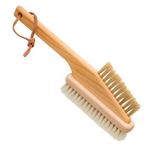 Redecker Natural Goat Hair Bristle Computer Brush, Non-Scratch and Anti-Static for Electronics, Oiled Beechwood Handle, 10-1/3-Inches Long, Made in Germany - color: Brown