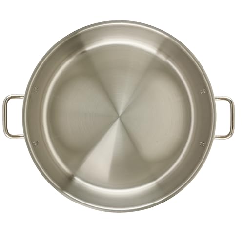 Winware - Stainless Steel 25 Quart Brasier with Cover | Made from extra-heavyweight 6mm thick 3003 aluminum, Great for Braising, Simmering, Batch Cooking and Restaurant Kitchens - size: 25 Quarts