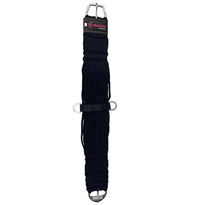HILASON Horse Western 27 Strand Double Weave Black Roper Cinch | Girth Strap for Horses Back Saddle - size: 36 In