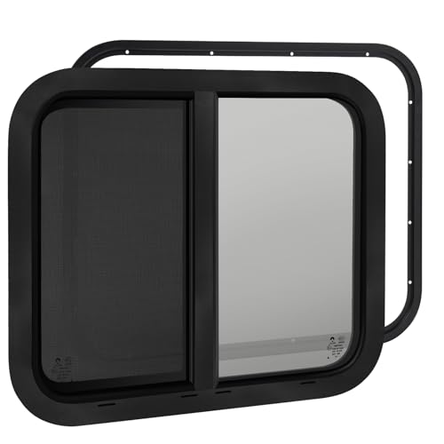 30"W x 24"H RV Windows for Cargo Trailer Camper,Tinted Horizontal Sliding - size: 30"W x 24"H