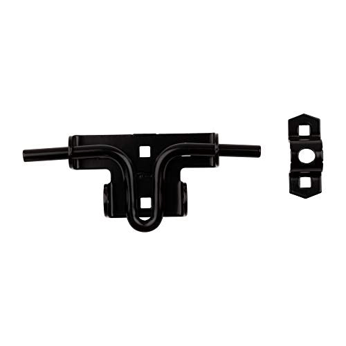National Hardware Sliding Bolt Gate Latch, Steel, Heavy Duty, Black