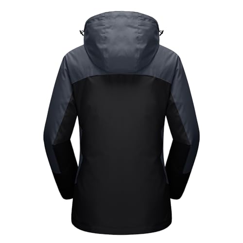MAGCOMSEN Women's 3-in-1 Winter Coats Snow Ski Jacket Waterproof Windproof Fleece Lined Winter Jacket Parka - color: Black, size: Small