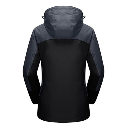 MAGCOMSEN Women's 3-in-1 Winter Coats Snow Ski Jacket Waterproof Windproof Fleece Lined Winter Jacket Parka - color: Black, size: Small