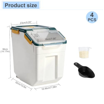 Saim 4Pack 50lb Flour & Rice Storage Container Bin (Dark Blue) - color: 4Pack 50lbs Dark Blue