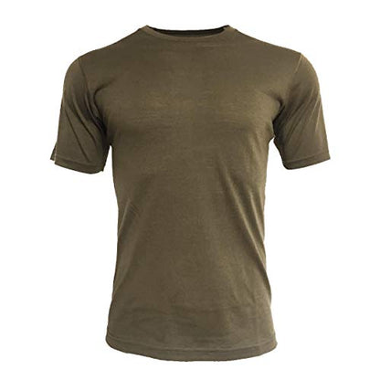 SHEEP RUN Men's Merino Wool Lightweight Hiking Running Workout Breathable Base Layer T Shirt - color: Coyote Brown, size: Medium