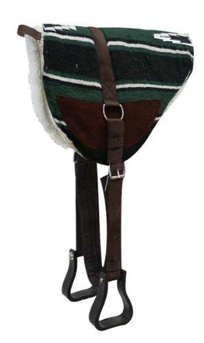 Showman Navajo Print Bareback Saddle Pad w/Fleece Bottom - color: Green