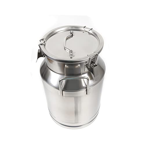 20-60L Stainless Steel Milk Can Wine Milk Bucket Wine Pail Bucket Milk Can Tote Jug with Sealed Lid Heavy Duty, with Independent Embedded Silicone Sealed Lid (50L) - size: 50L