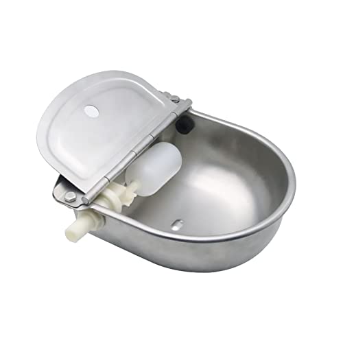Stainless Steel Livestock Water Bowl with Float Valve Tank,Automatic Farm Water Bowl for Horse, Cow, Goat, Sheep, Dog Drinking Waterer
