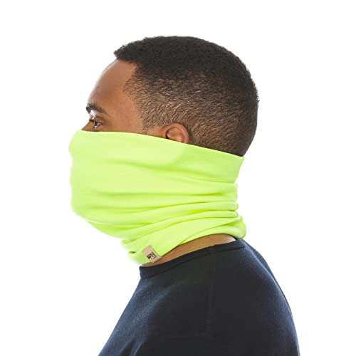 100% Merino Wool - Midweight Neck Gaiter - Skiing Neck Warmer - Winter Face Mask - Multipurpose Headwear - color: High Visibility