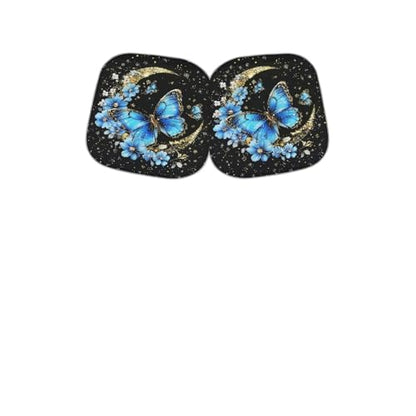 Blue Butterfly Car Sun Shade for Windshield Foldable Sunshade Front Window Cover Sun Visor Heat and UV Rays That Keeps Vehicle Cool Universal Vehicle Accessories 28.5 x 25.5 inches - color: Blue Butterfly