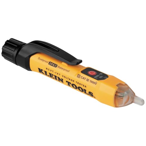 Klein Tools NCVT1XT Voltage Tester, Non-Contact Low Voltage Test Pen, 70V to 1000V AC, Durable IP67 Tester is Dustproof and Waterproof - size: Waterproof NCVT