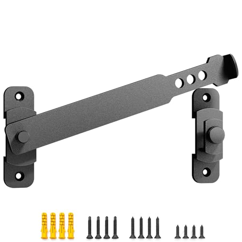 Upgrade Sliding Barn Door Lock Latch, Stainless Steel Gate Flip Latch Lock for Household, Shed, Sliding Doors, Garage, Outdoor Fence (7.87 inch, Black) - color: Black, size: 7.87 in