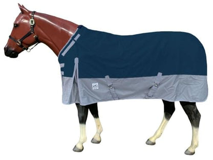1200 Denier Waterproof Adjustable Neck Turnout Blanket - color: Navy, size: 69