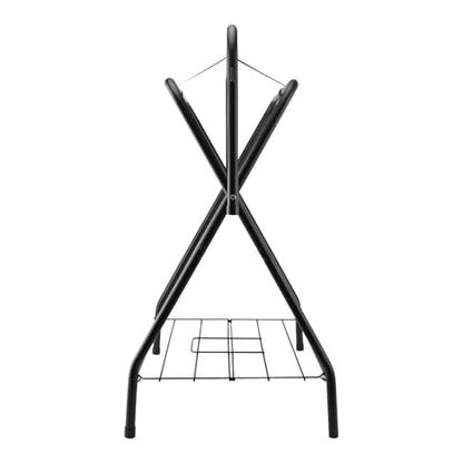 Folding Saddle Rack Heavy Duty Freestanding Horse Saddle Stand Detachable Saddle Rack Stand with Bottom Storage for English & Western Saddles