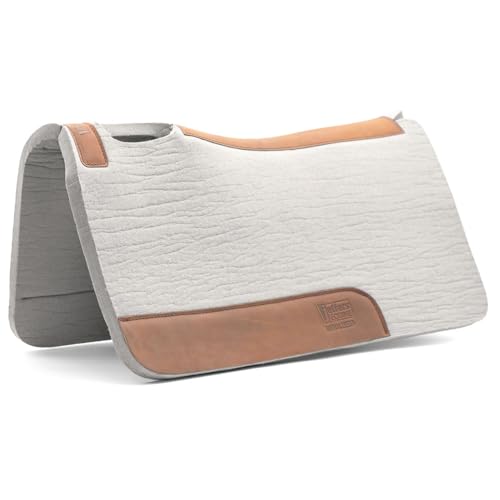 Jeffers WoolLuxe 100% Wool Felt Saddle Pad for Horses – Shock Absorbing, Breathable Equestrian Pad Horse Back Protection for Comfort During Riding, Training, & Competition - color: Cream, size: 1" x 32" x 32"