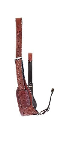 Western Horse Tooled Leather Rear Flank Saddle Oily Tan Roper Back Cinch with Billets - color: Tan
