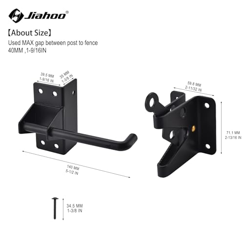Heavy Duty Automatic Gate Latch for Wooden Fences,Self Locking Metal Gates for Vinyl Fence Outswinging Pool Gate Door Latches, Black | Heavy Duty Automatic Latch, For Metal Gates, Vinyl Fence, Outswinging Pool Gate Door, Black
