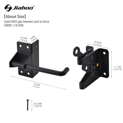 Heavy Duty Automatic Gate Latch for Wooden Fences,Self Locking Metal Gates for Vinyl Fence Outswinging Pool Gate Door Latches, Black | Heavy Duty Automatic Latch, For Metal Gates, Vinyl Fence, Outswinging Pool Gate Door, Black