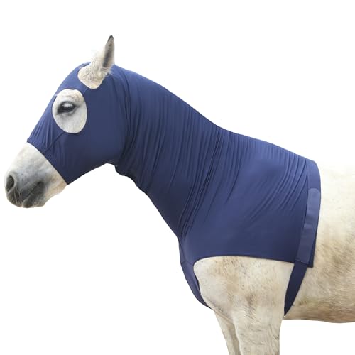 LEAFOREST Horse Slinky Hood with Zipper Stretch Neck Cover Sleazy Hoodies - color: Navy
