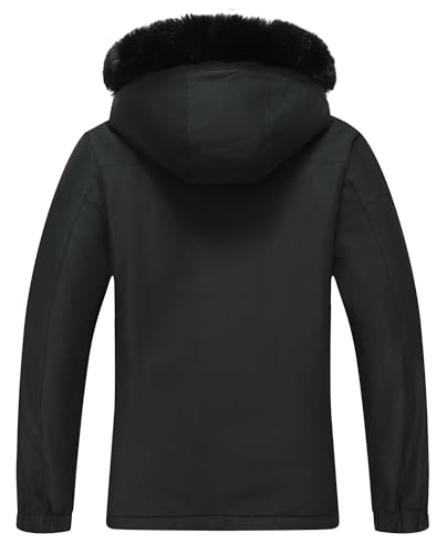 MOERDENG Women's Warm Winter Coat Insulated Snowboarding Jacket - color: Black, size: Medium