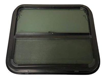 RV Window 24" x 22" - Vertical Slider with Screen & Trim Ring fits 2" Wall Thickness - Replacement for Campers, Trailers (23 3/4" x 21 3/4" Cut-Out)