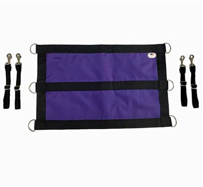 Majestic Ally 1200D 29"x19" Horse Stall Guard with Replaceable and Adjustable Length Straps and Replaceable Hardware (Purple Black) - color: Purple black