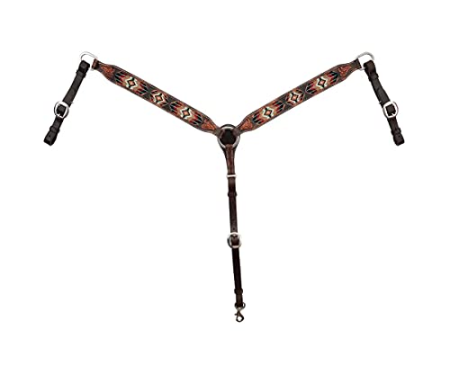 Circle Y Distressed Southwestern Beaded Breast Collar for Horse