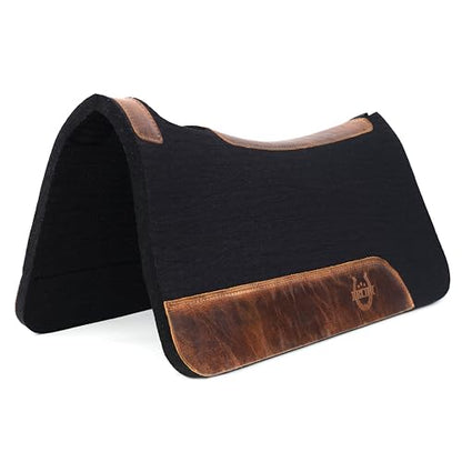 BLACK HOOF Blackhoof Steam Pressed Merino Wool Felt Contoured Pad (31" Length and 32" Width), Saddle pad for Horses