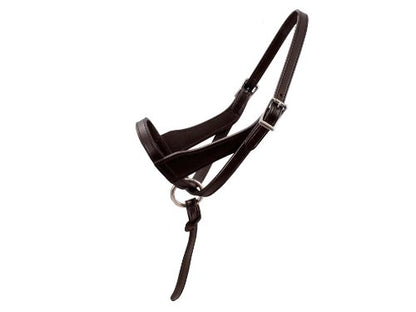 Derby Originals Paris Tack Double Layered Leather Grow with Me Adjustable Horse Foal Halter with Extra Crown Piece - color: Havana Brown