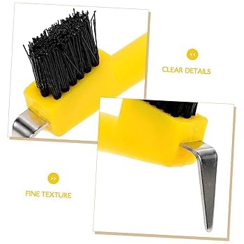 MPMH Ergonomic Horse Hoof Pick Brush with Heavy-Duty Rust-Resistant Steel Pick and Durable Nylon Bristles – Ideal for Hoof Care, Easy to Clean (Yellow) - color: Yellow