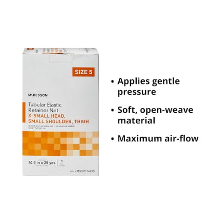 McKesson Tubular Elastic Retainer Net Dressing, 14 1/2 in x 25 yd, 1 ct - size: Size 5 1 Count